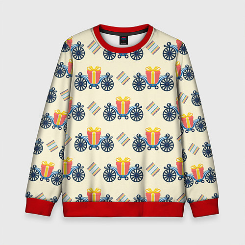 Детский свитшот Подарок на карете и ромб / 3D-Красный – фото 1