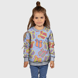 Свитшот детский Узор с яркими разноцветными бантами в горошек, цвет: 3D-меланж — фото 2