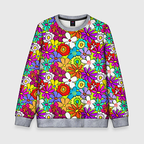 Детский свитшот Floral multicolour / 3D-Меланж – фото 1