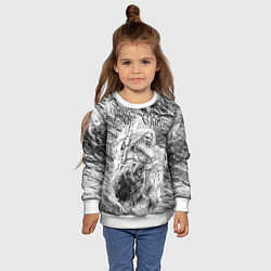 Свитшот детский Воин с топором и медведь, цвет: 3D-белый — фото 2