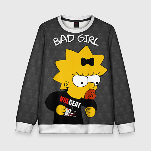 Детский свитшот Bad girl Мэгги / 3D-Белый – фото 1