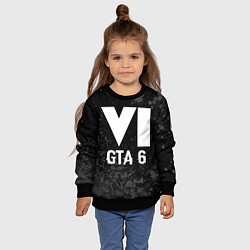 Свитшот детский GTA 6 glitch на темном фоне, цвет: 3D-черный — фото 2