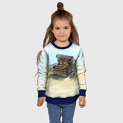 Свитшот детский Сундук с сокровищами, цвет: 3D-синий — фото 2