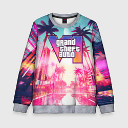 Свитшот детский Gta 6 logo vice city style, цвет: 3D-меланж