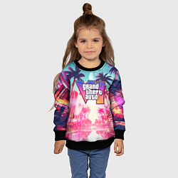 Свитшот детский Gta 6 logo vice city style, цвет: 3D-черный — фото 2