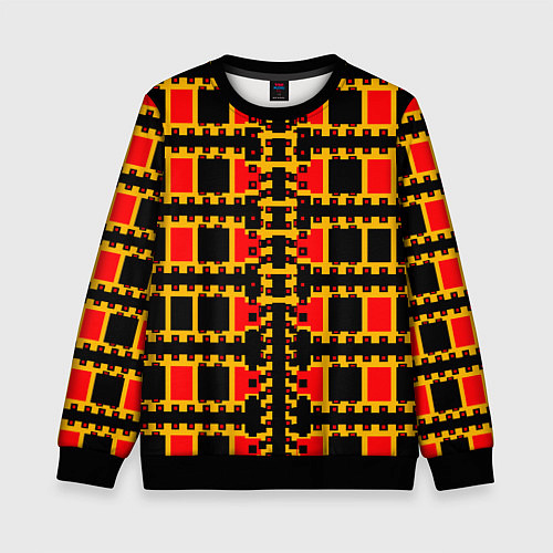 Детский свитшот Королевские квадраты / 3D-Черный – фото 1