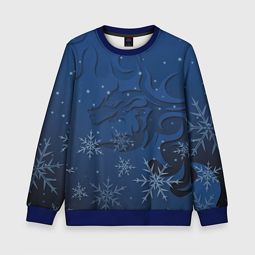 Детский свитшот Ледяной дракон 2024 / 3D-Синий – фото 1