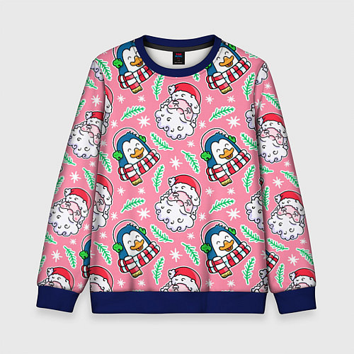 Детский свитшот Персонажи новогодние / 3D-Синий – фото 1