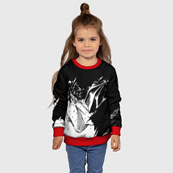 Свитшот детский Берсерк Гатс в чёрных доспехах, цвет: 3D-красный — фото 2