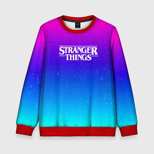 Детский свитшот Stranger Things gradient colors / 3D-Красный – фото 1