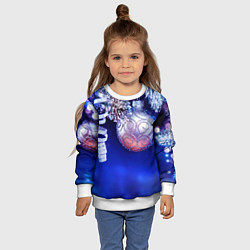 Свитшот детский Новогодняя елка с шарами, цвет: 3D-белый — фото 2