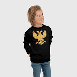 Свитшот детский Двуглавый орёл символика России, цвет: 3D-черный — фото 2
