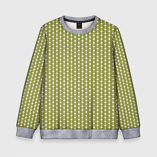 Детский свитшот Тёмный оливковый кружочки / 3D-Меланж – фото 1