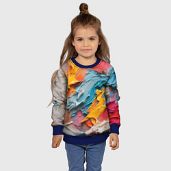 Свитшот детский Абстрактная живопись акрилом, цвет: 3D-синий — фото 2