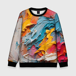 Свитшот детский Абстрактная живопись акрилом, цвет: 3D-черный