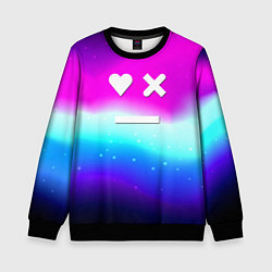 Свитшот детский Love death robots neon gradient serial, цвет: 3D-черный