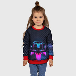 Свитшот детский Болид с неоновой тенью, цвет: 3D-красный — фото 2