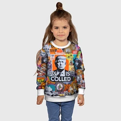Свитшот детский Donald Trump - american сollage, цвет: 3D-белый — фото 2