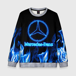 Свитшот детский Mercedes-benz blue neon, цвет: 3D-меланж