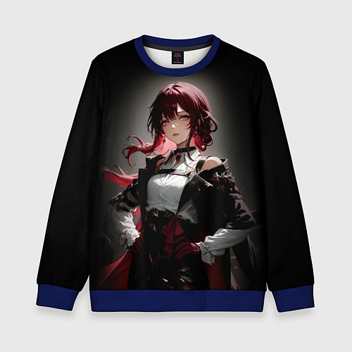 Детский свитшот Хонкай- Кафка / 3D-Синий – фото 1