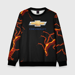Свитшот детский Chevrolet лого шторм, цвет: 3D-черный