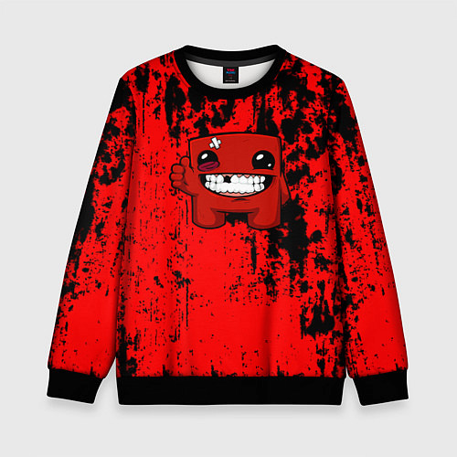 Детский свитшот Super Meat Boy краски / 3D-Черный – фото 1