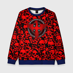 Свитшот детский Thirty Seconds to Mars skull pattern, цвет: 3D-синий