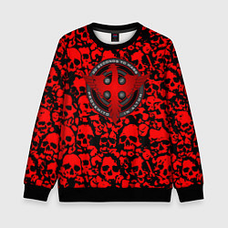 Свитшот детский Thirty Seconds to Mars skull pattern, цвет: 3D-черный