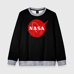 Свитшот детский NASA redlogo space usa, цвет: 3D-меланж