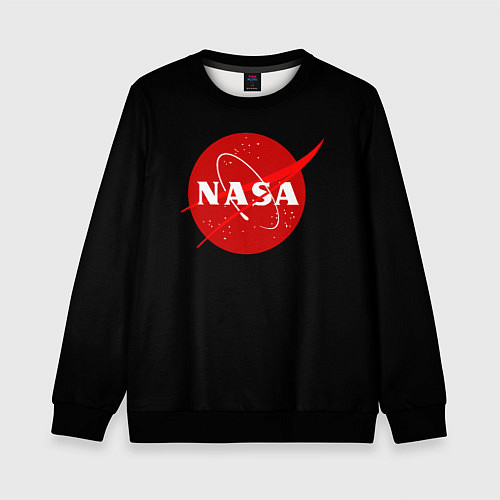 Детский свитшот NASA redlogo space usa / 3D-Черный – фото 1