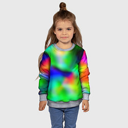 Свитшот детский Психоделический неоновый градиент, цвет: 3D-меланж — фото 2