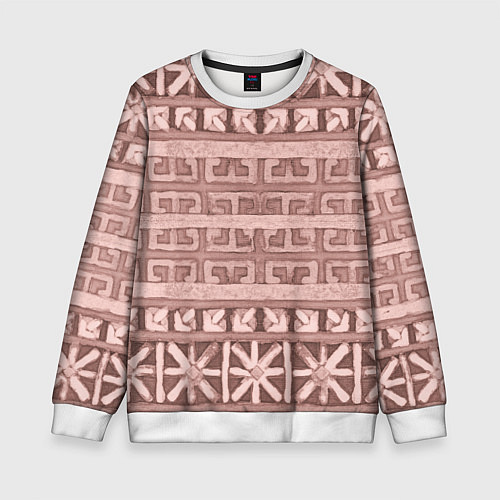 Детский свитшот Я русский я иду до конца со славянским орнаментом / 3D-Белый – фото 1