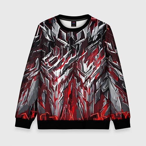 Детский свитшот Острый металл красный / 3D-Черный – фото 1