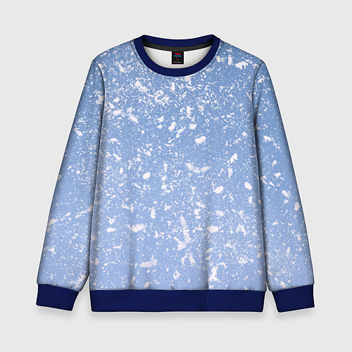 Детский свитшот Белые хлопья на голубом фоне / 3D-Синий – фото 1