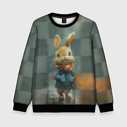 Свитшот детский Игрушечный зайка, цвет: 3D-черный
