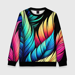 Свитшот детский Color feathers - neon, цвет: 3D-черный