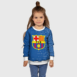 Свитшот детский Футбольный клуб Барселона - логотип крупный, цвет: 3D-белый — фото 2