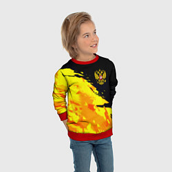Свитшот детский Имперский герб россии краски, цвет: 3D-красный — фото 2