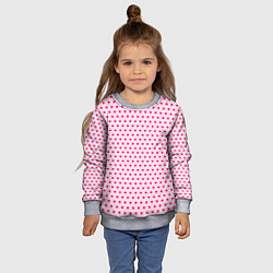 Свитшот детский Мелкие сердечки паттерн, цвет: 3D-меланж — фото 2