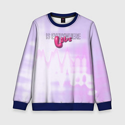 Свитшот детский Love is everywhere on gradient, цвет: 3D-синий