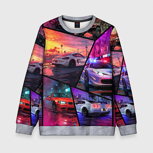 Детский свитшот GTA style cars / 3D-Меланж – фото 1