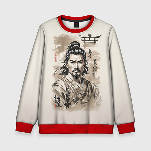 Детский свитшот Vintage samurai / 3D-Красный – фото 1