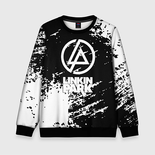 Детский свитшот Linkin park logo краски текстура / 3D-Черный – фото 1