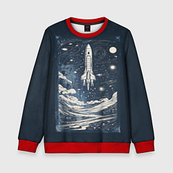 Детский свитшот Винтажный постер космос титан ракета