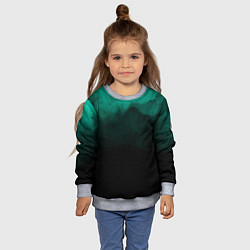 Свитшот детский Зелёный туман на чёрном, цвет: 3D-меланж — фото 2