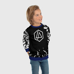 Свитшот детский Linkin park краски текстура рок, цвет: 3D-синий — фото 2