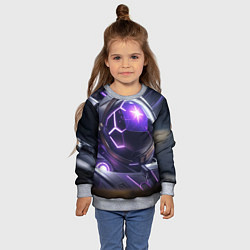 Свитшот детский Чероно фиолетовый киборг, цвет: 3D-меланж — фото 2