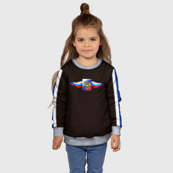 Свитшот детский Герб России с ленточками, цвет: 3D-меланж — фото 2