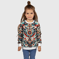 Свитшот детский Словенский паттерн, цвет: 3D-белый — фото 2