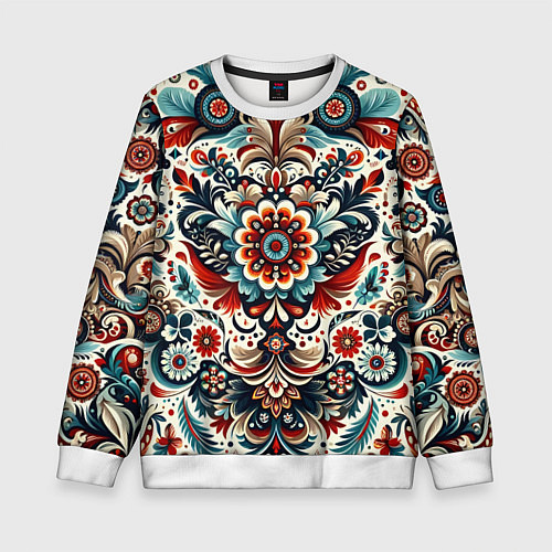 Детский свитшот Словенский паттерн / 3D-Белый – фото 1